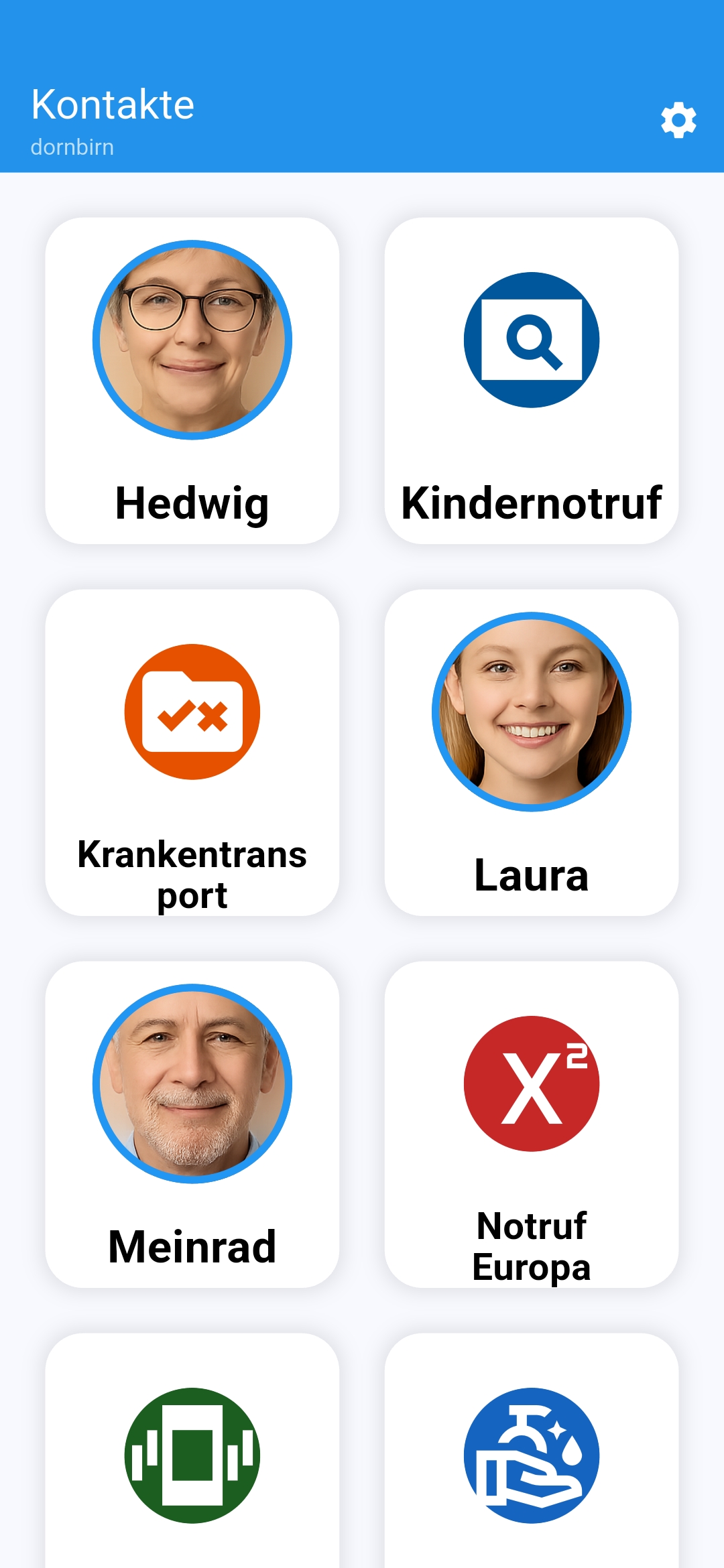 Kontaktübersicht