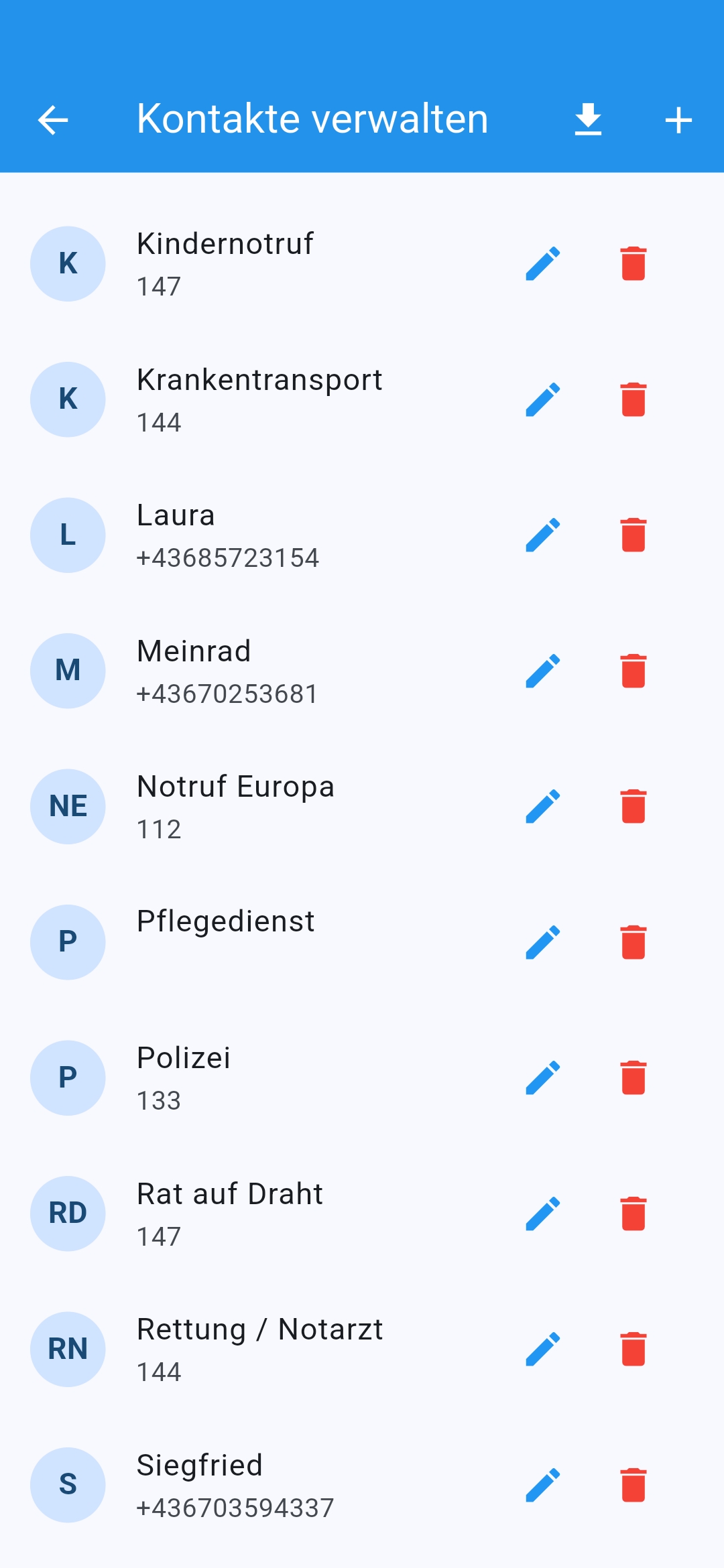 Standardkontakte
